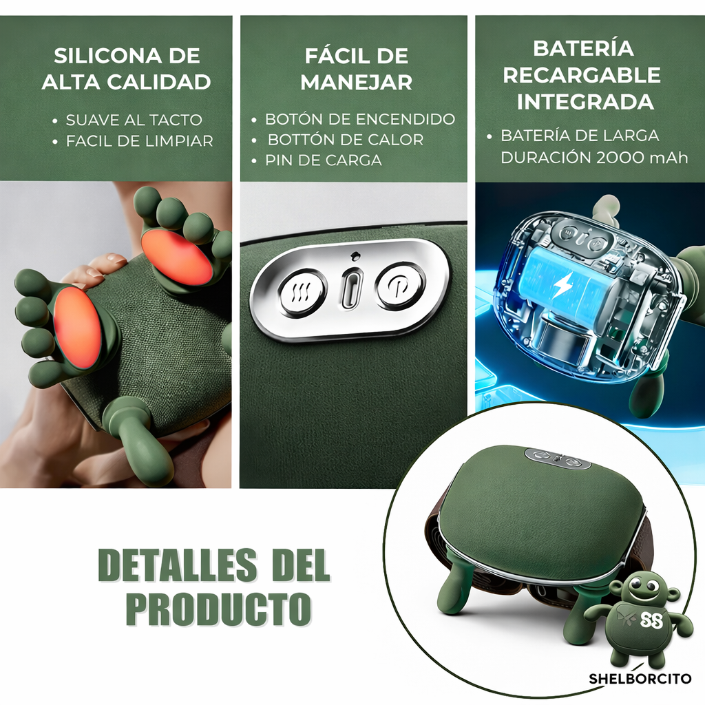 Shelborcito™- Masajeador Inteligente Profesional 4D con Calor Terapéutico