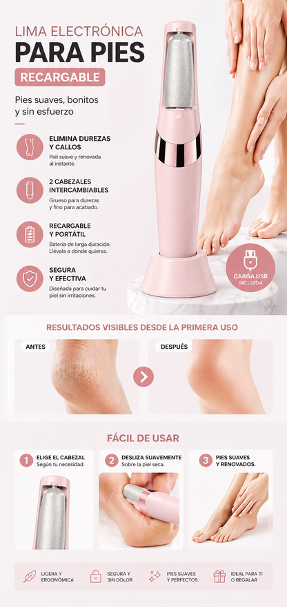 Lima Electrónica para Pies Recargable