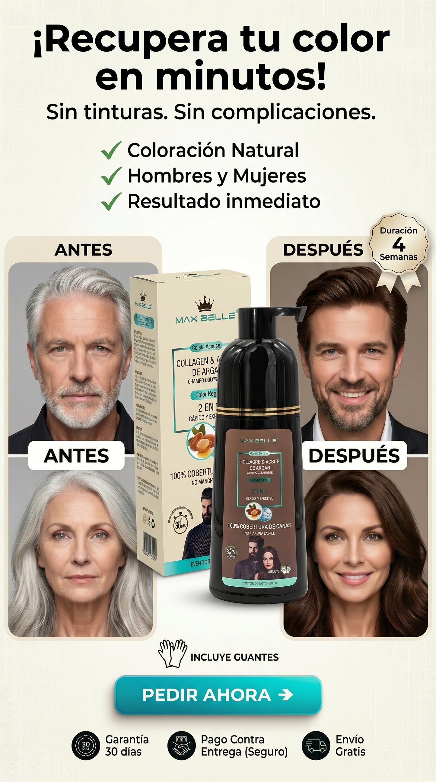 SHAMPOO PINTA CANAS MAX BELLE 400 ML