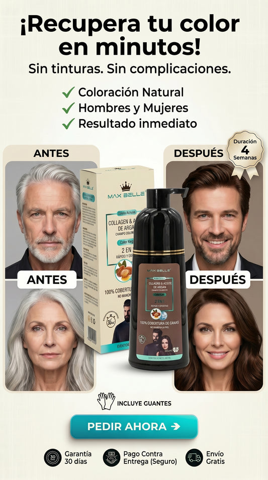 SHAMPOO PINTA CANAS MAX BELLE 400 ML