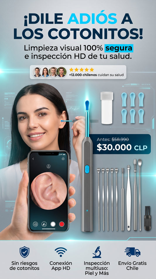 Otoscopio Limpiador Oídos Luz Camara HD